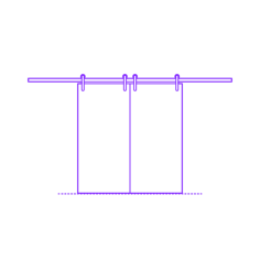 Buildings Surface Mounted Doors Bi Parting Solid Flush Outline Svg File, Free Vectors File